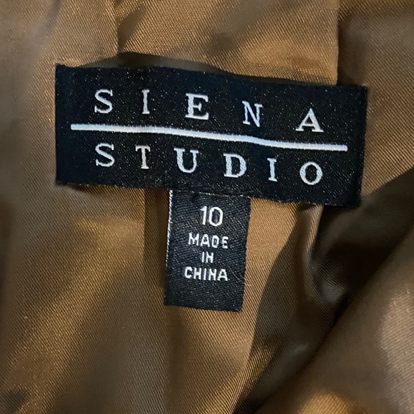 Siena Studio Tan Brown Leather Straight Leg Pants size 10 EUC - Picture 4 of 12
